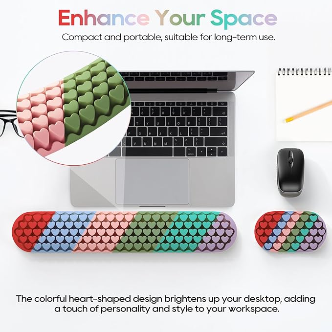Keyboard Wrist Rest, Mecyfaty Wrist Rest for Computer Keyboard, Ergonomic Mouse Wrist Pad Made of Comfortable and Breathable Silicone, Computer Mouse for Desk Office Supplies