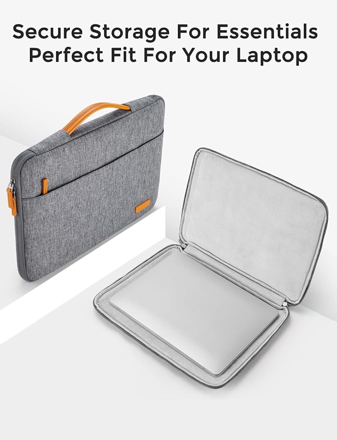 DOMISO 14 inch Laptop Case Sleeve Protective Cover Compatible with 15 inch MacBook Air M4 M3 M2,MacBook Pro,14-15 inch HP Dell ASUS Lenovo Chromebook,Waterproof Computer Cases Bag with Handle,Grey