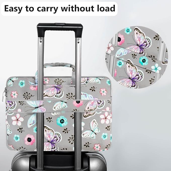 Hseok Laptop Shoulder Bag 13-14 inch Shockproof Water-Resistant HandBag with Small Case Compatible with MacBook Pro/Neo 14" M5/M4/M3/M2/M1, Mac Air/Pro 13.3", XPS 13/14, Most 13"-14" PC,Butterfly