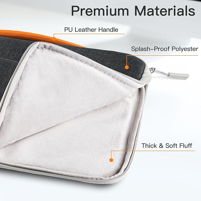 JETech Laptop Sleeve for 16-Inch MacBook Pro (M1 / M2 / M3 / M4 / M5, 2019-2026), Waterproof Bag Case with Portable Handle and Pocket, Compatible with 16 Inch Notebook (Dark Grey)