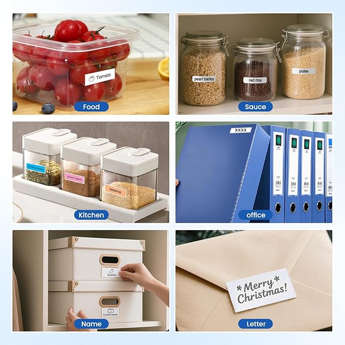 Mini Label Maker Bluetooth Machine: Wireless Small Label Makers with Tape - Portable Thermal Labeler Works with Tablet Phone - Easy to Use for Office Home Organization