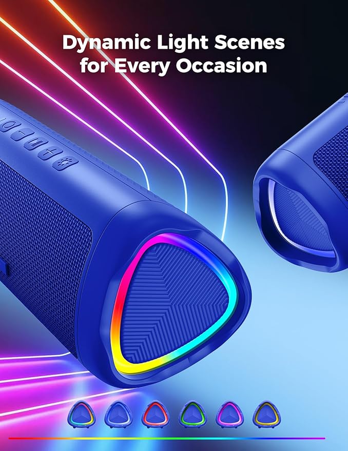 Bluetooth Speaker with HD Sound, Portable Wireless, IPX5 Waterproof, Up to 20H Playtime, TWS Pairing, BT5.3, for Home/Party/Outdoor/Beach, Electronic Gadgets, Birthday Gift (Blue)