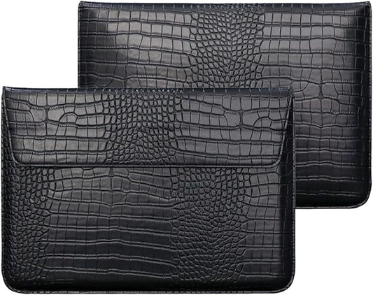 PU Leather Flap Style Case Laptop Sleeve for MacBook Neo 13 A3404 Air 13.6 inch 2026-2022 M5 A3449 M4 A3240 M3 A3113 M2 A2681 Air 13 2018-2021 Notebook Bag for Mac Pro 13 2016-2022, Black