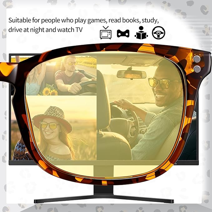 Polarized Sunglasses for Women Men, Night Driving Glasses Anti Glare Yellow Lens UV 400 for Day Night Use