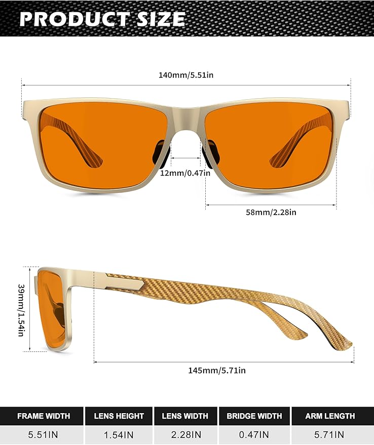 ANYLUV Carbon Fiber Reading Glasses for Men Women, Blue Light Blocking Computer Readers, Anti Glare Spring Hinge