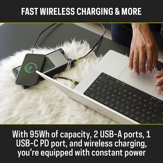 Goal Zero Sherpa 100PD Wireless Portable Power Bank 100W USB-C Power Delivery 25600mAh (4th Generation)
