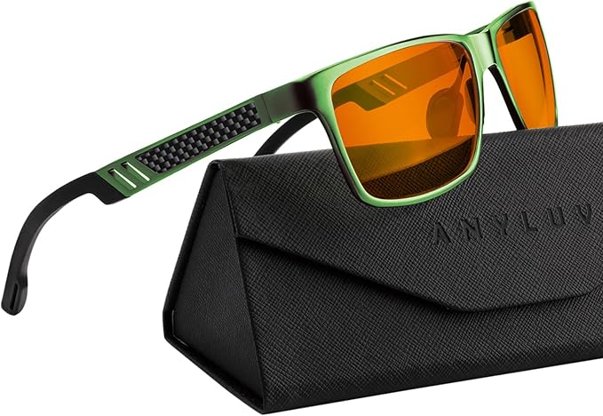 ANYLUV Blue Light Blocking Glasses Men Computer Gaming Glasses Lightweight Al-Mg Metal Anti Eyestrain Eye Protection