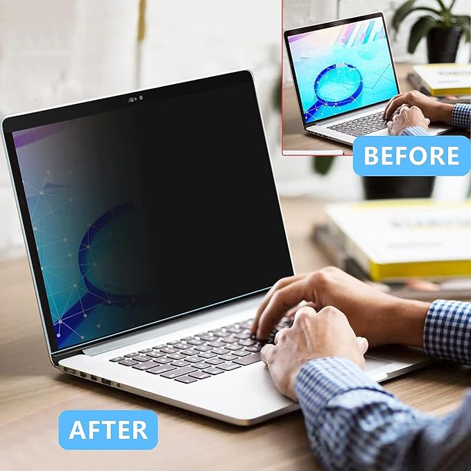ZOGEAA Privacy Screen MacBook Pro 15 inch (2016-2019), Magnetic Removable Anti Blue Light Glare Filter Privacy Screen Protector with Camera Cover for Mac 15In Laptop