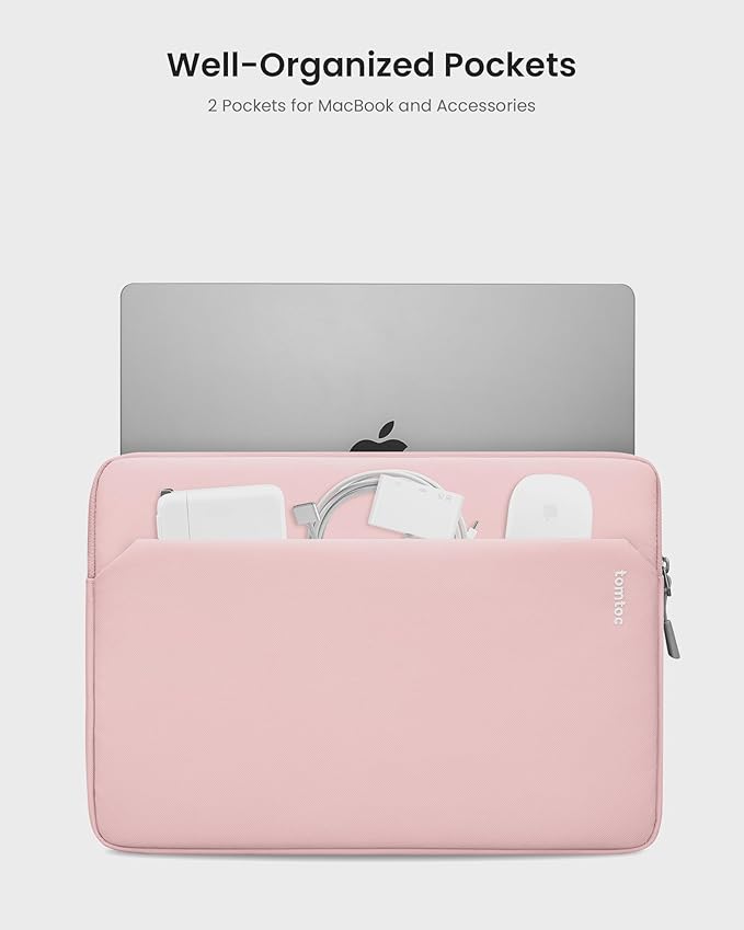 tomtoc Slim Laptop Sleeve for 14-inch MacBook Pro M5/M4/M3/M2/M1 Pro/Max 2026-2021, Water-Resistant Protective Case for 13.8 Inch Surface Laptop AI PC, Accessory Bag