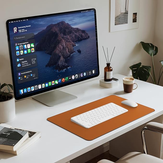Jotsome Leather Desk Pad Mat, Non-Slip Desk Blotter Pad - Desk Protector for Office, Home, Lap Desk, Laptop, and Desktop (Tan, 17" x 12")