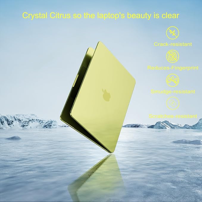 MOSISO Compatible with MacBook Neo Case 13 inch 2026 Release Model A3404 with A18 Pro Chip, Ultra-Thin Protective Crystal Hard Shell Case&Keyboard Cover&Screen Protector, Citrus