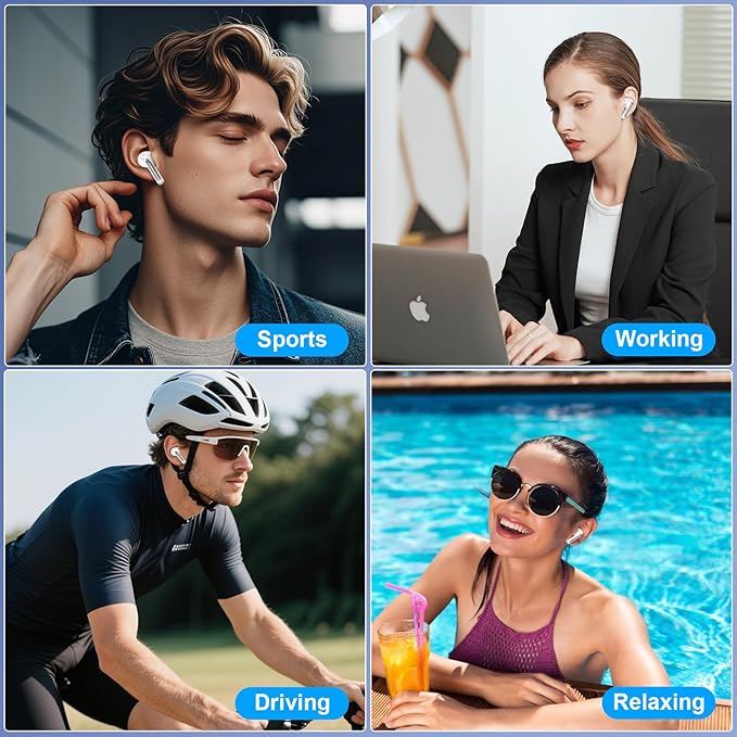 for iPhone 17 Pro Max Wireless Earbuds, Bluetooth Headphones for iPhone 17e/17/16e/16/15/14/13/12/11/Pro/Max Wireless Ear Buds Earphone, 60Hrs Playtime Stereo, Hi-Fi, Noise Cancelling, IP7 Waterproof