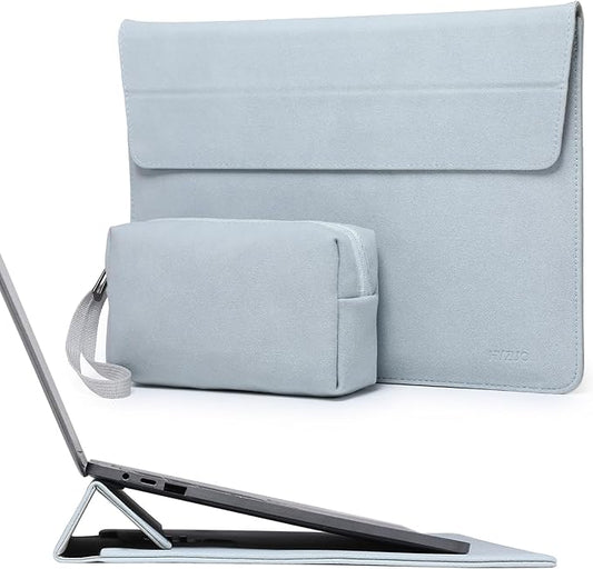 HYZUO 13 Inch Laptop Sleeve Case Bag with Adjustable Stand for MacBook Air 13 M5 A3449 M4 M3 M2 M1 2026-2018, 13" MacBook Neo 2026, MacBook Pro 13 M2 M1 2026-2016, Surface Pro, XPS 13, Pale Blue