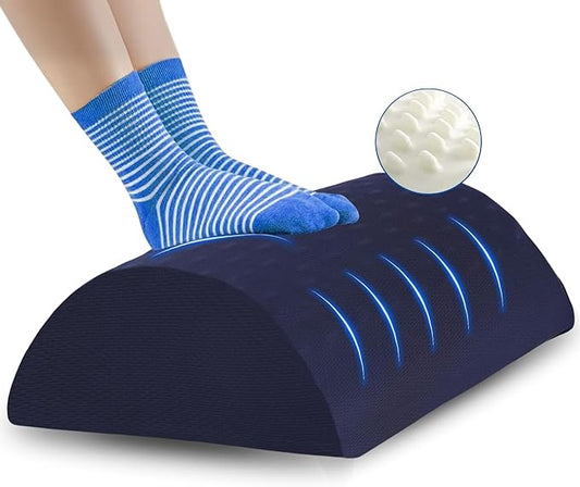 Foot Stool Under Desk, Ergonomic Foot Rest Under Desk Pillow for Improved Posture, Work from Home Essentials & Gaming Desk Accessories, Versatile Footrest for Couch, Office & Car with Massage Texture