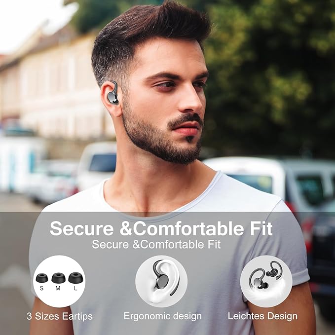 Wireless Earbuds, 2026 Bluetooth 5.4 Headphones HiFi Stereo, Bluetooth Earbuds with ENC Noise Cancelling Mic, IP7 Waterproof in Ear Earphones, 68H Dual LED Display Ear buds for Workout Sports