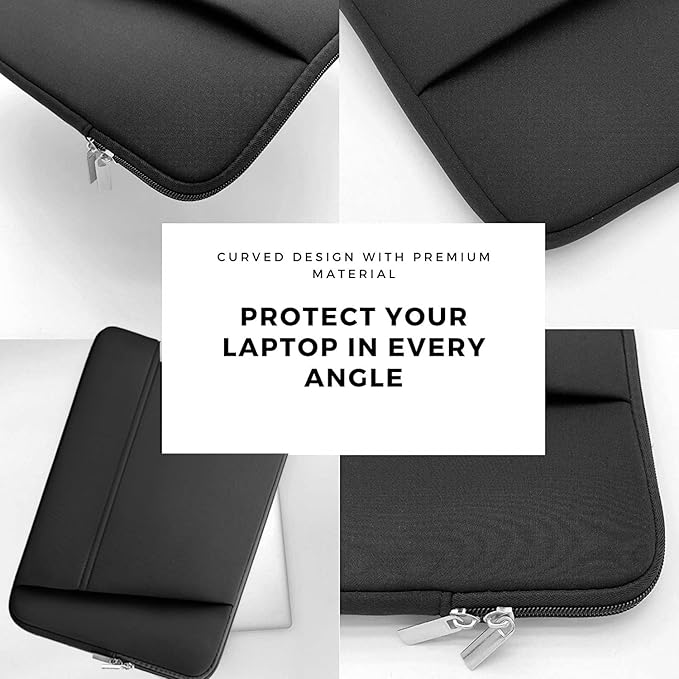 TEDNETGO Laptop Sleeve, 14 inch Laptop Case for Apple MacBook Pro 2024, Upgrade 13 Inch Waterproof Protective Computer Case Cover Bag Compatible for 13.3 14 inch MacBook Pro 2024, MacBook Air, Black