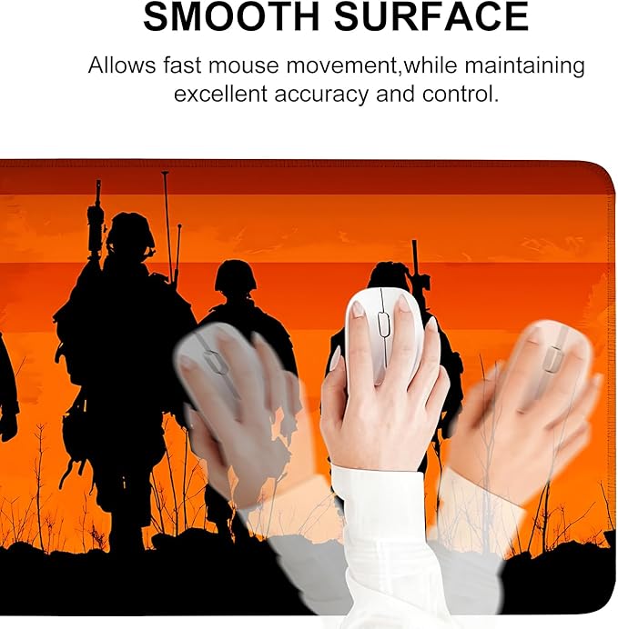 Mouse Pad, Large Anti-Slip with Stitched Edges Desk Mat Desktop Laptop Computer Desk Keyboard Mat,Table Protector Blotter Mat (Soldier, 35.4" x 15.7")