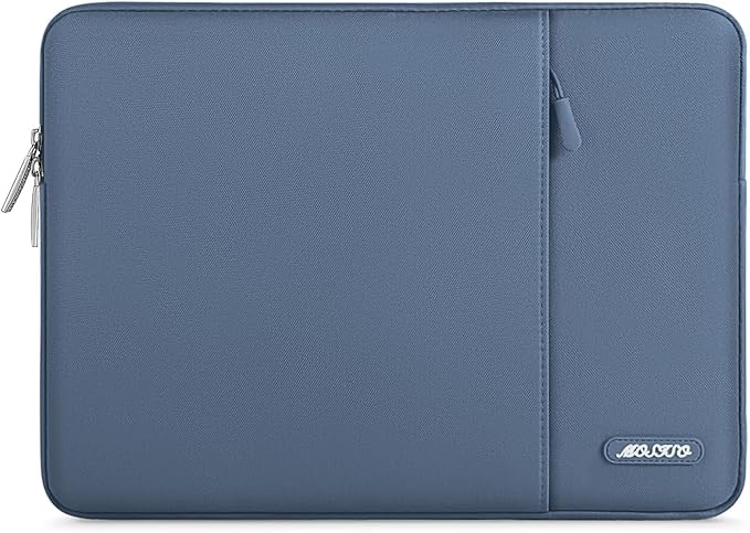 MOSISO Laptop Case 15 inch, 15 inch Laptop Sleeve Compatible with MacBook Air M5 A3448 M4 A3241 M3 A3114 M2 A2941 2026-2023, Dell XPS, Polyester Vertical Computer Sleeve Bag with Pocket, Steel Blue