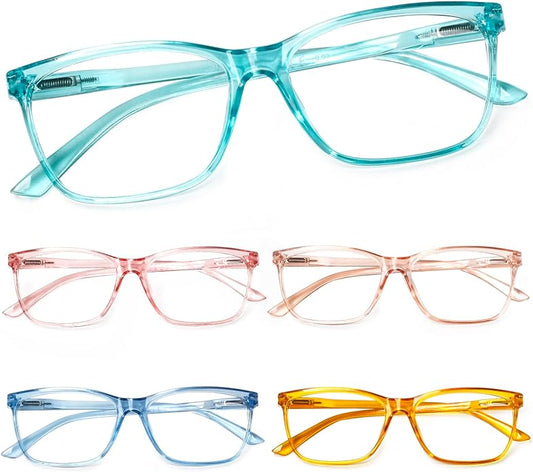 SIGVAN Ladies Reading Glasses Blue Light Blocking Spring Hinge Fashion Pattern Print Eyeglasses for Women