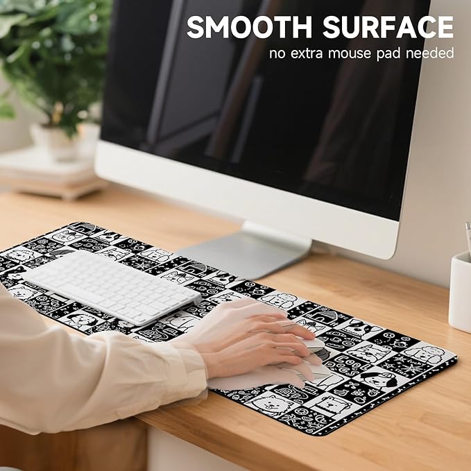AUPET Leather Desk Pad Blotter Mat, Large Mouse Pad, Non-Slip Waterproof Desk Writing Pad Protector, Desk Decor for Office，Home，Gaming (Cool Dogs, 35.4X15.7 inch)