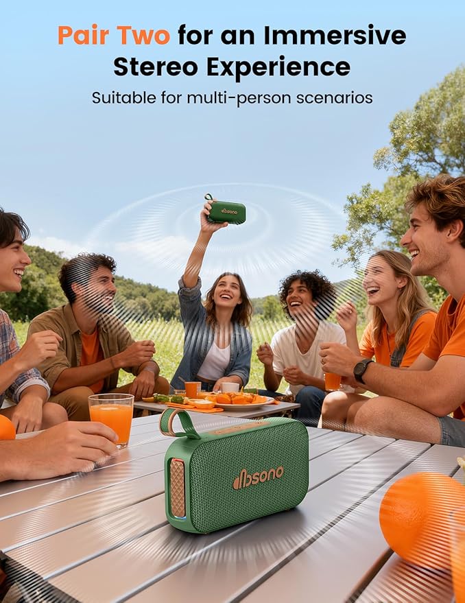 Bluetooth Speaker Stereo 20W Loud Sound: 30H Playtime, IPX5 Water Resistant, Portable Wireless Speakers, Powerful Bass, Lightshow, Birthday Gifts for Men/Adults/Teens, Beach Vacation Essentials, Blue