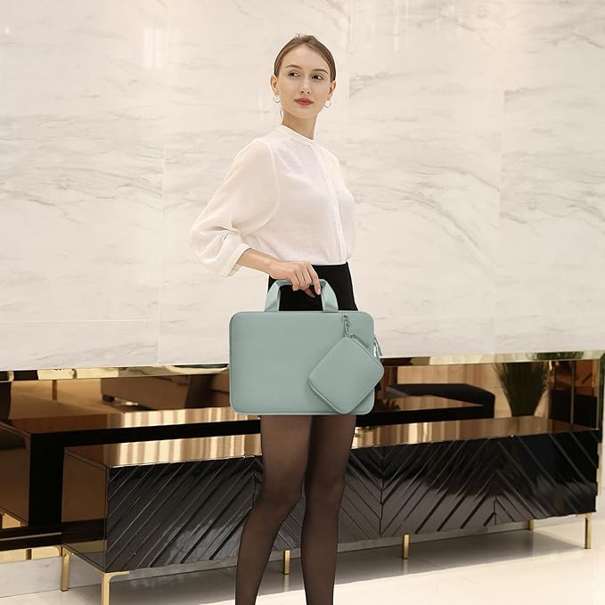 MOSISO Laptop Case 13 inch, Laptop Sleeve Bag Compatible with MacBook Air M5 M4 M3 M2 M1 2026-2018 / Neo 13 / Pro M2 M1, Neoprene Carrying Computer Bag with Handle&Detachable Small Case, Antique Green