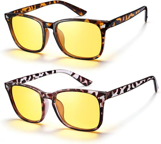 Polarized Sunglasses for Women Men, Night Driving Glasses Anti Glare Yellow Lens UV 400 for Day Night Use