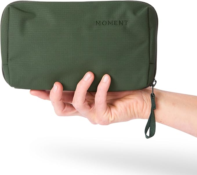 Moment Everything Tech Organizer – Water-Resistant Travel Pouch for Cables, Chargers & Accessories | Regular & Mini Sizes (Olive, Mini)