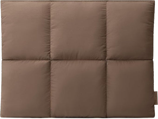 Comfyable Puffy Laptop Sleeve 13 Inch 14 Inch, Quilted Puffer Laptop Carrying Case for Women, Pillow Case Compatible with MacBook Air/Pro M5 M4 M3 M2 Pro/Max 2026, 13" MacBook Neo A18, Mocha Brown