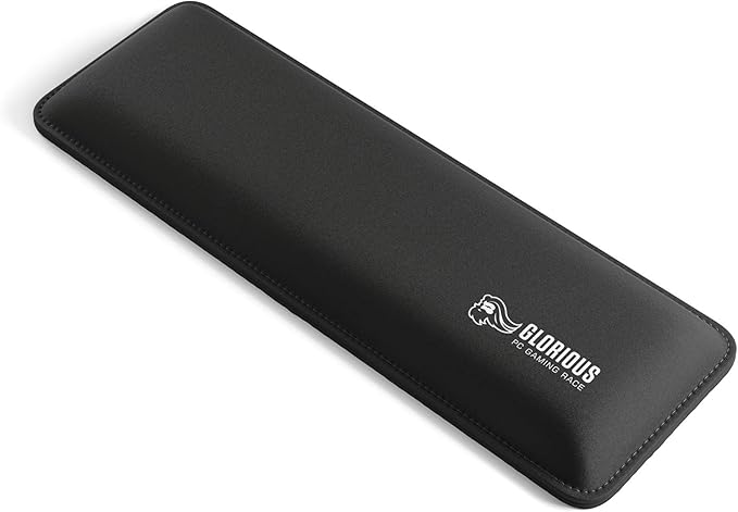 Glorious Wrist Pad/Rest - Compact - Black - Mechanical Keyboards, Stitched Edges, Ergonomic | 12x4 inches | 25mm/1in Thick (GWR-75) Compact (Black)