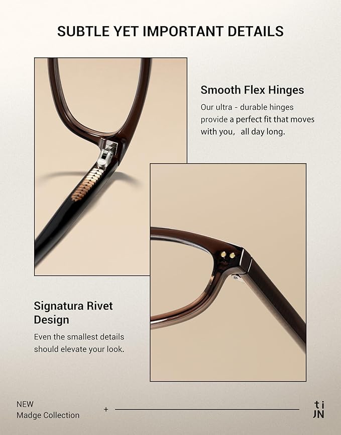 TIJN Blue Light Blocking Glasses Women Men Retro Cat Eye Square Oval Anti Glare Screen Computer Gaming Daily Eyeglasses TR90