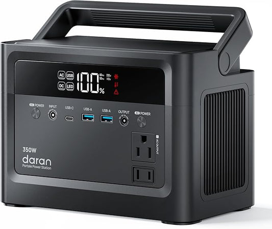 2026 Portable Power Station 350W, 230.4Wh LiFePO4 Battery, Power Bank 110V Pure Sine Wave AC Outlet 700W Surge, Solar Generator Fast Charging for Camping, Emergency, Laptop, RV, Off-Grid Living
