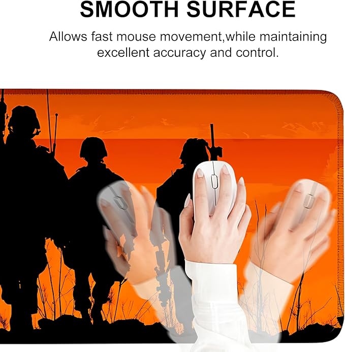 Mouse Pad, Large Anti-Slip with Stitched Edges Desk Mat Desktop Laptop Computer Desk Keyboard Mat,Table Protector Blotter Mat (Soldier, 31.5" x 11.8")