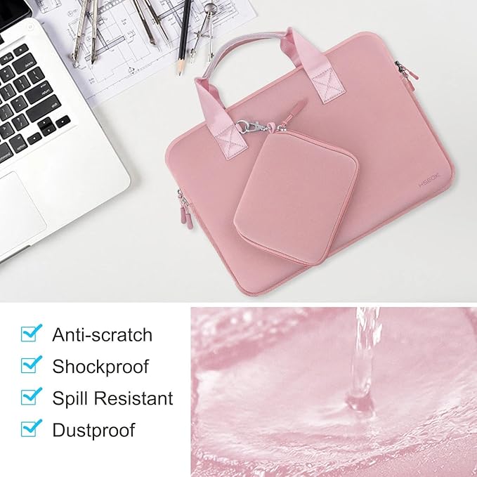 Hseok Laptop Sleeve 14.1-15 inch Case with Small Pouch, Neoprene Computer Bag Compatible with MacBook Air 15 M4 A3241 M3 A3114 M2 A2941, MacBook Pro 15 A1990 A1707, XPS 15 & More 14-15 PC,P02K01