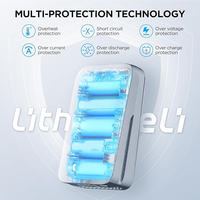LiTHELi Portable Charger 4.0Ah Lithium Batteries 45W Max Power Bank, Suit for All U20 Power Tools and Outdoor Power Equipment（Blue）