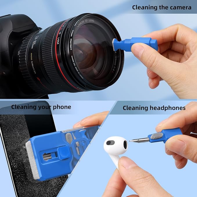 Ordilend Keyboard Cleaning Kit Laptop Cleaner, All-in-One Computer Camera Cleaning Kits Brush Tool, Multi-Function PC Electronic Cleaner for iPad iPhone Pro Earbuds Camera Monitor with Patent, SkyBlue - Image 4