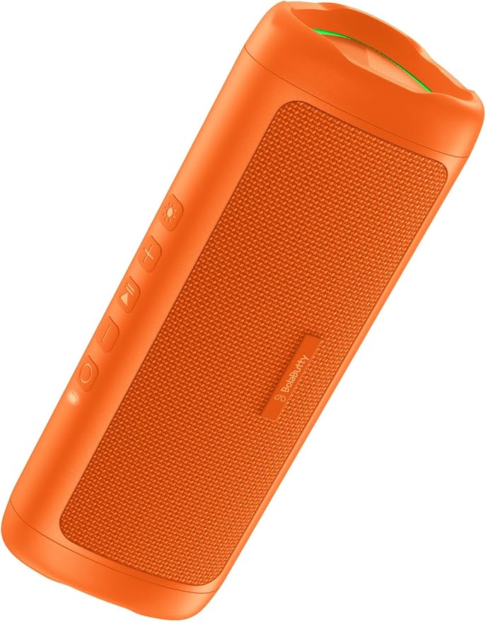 Bluetooth Speaker with HD Sound, Portable Wireless, IPX5 Waterproof, Up to 20H Playtime, TWS Pairing, BT5.3, for Home/Party/Outdoor/Beach, Electronic Gadgets, Birthday Gift (Orange)