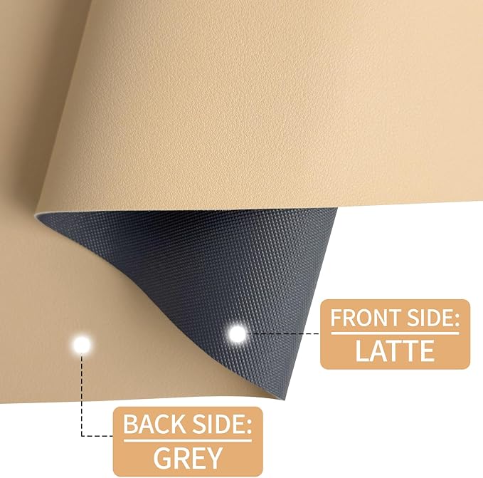 Non-Slip Desk Pad Mat, Leather Desk Mat for Desktop Latte, Waterproof Computer Mouse Mat Desktop Protector for Office/Home, 23.6" x 13.7"
