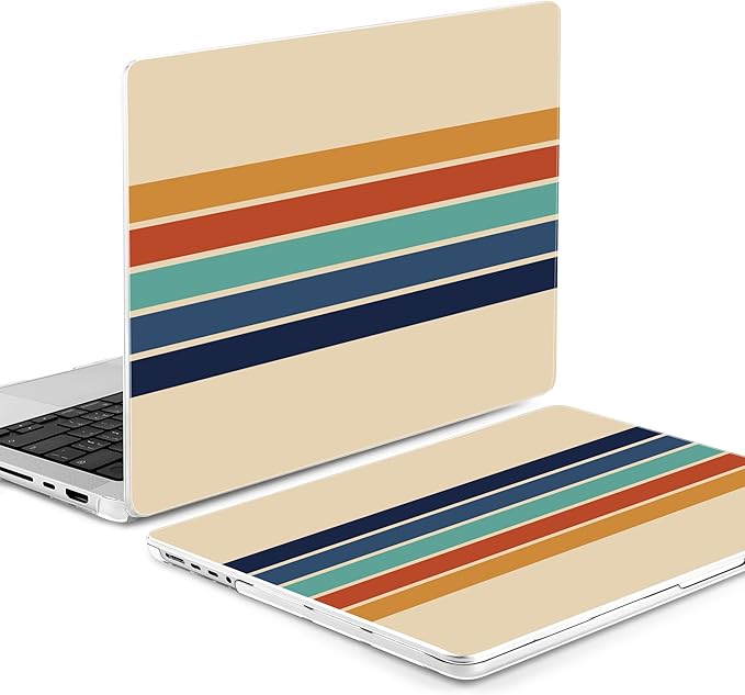 Batianda for MacBook Pro 14 Inch Case 2026-2021 Release M5 M4 M3 M2 M1 Pro/Max, 1.2mm Slim Graphic Hard Shell Cover with Keyboard Cover, Screen Protector 4-in-1 Bundle, Stripes