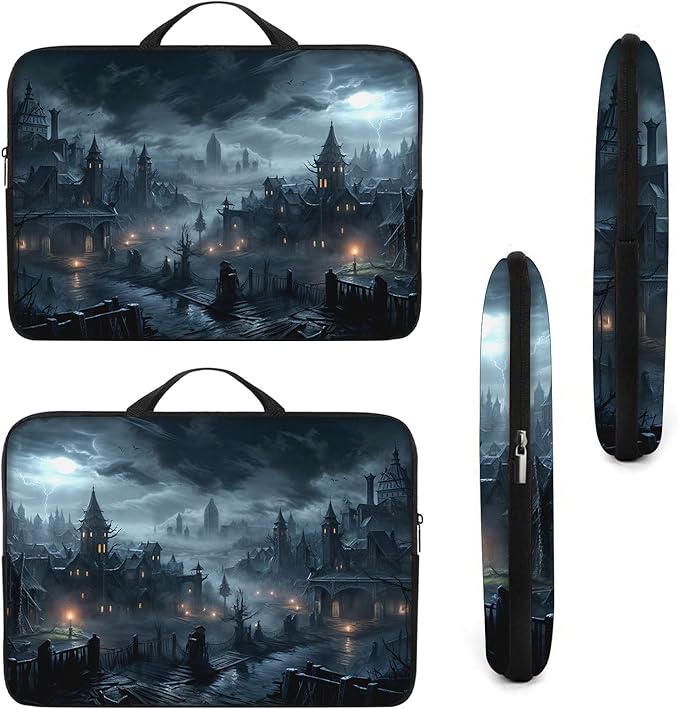 Laptop Sleeve Bag with Handle Computer Protective Soft Cover Case for 14 Inch 13 Inch Laptop,Fantasy Castle