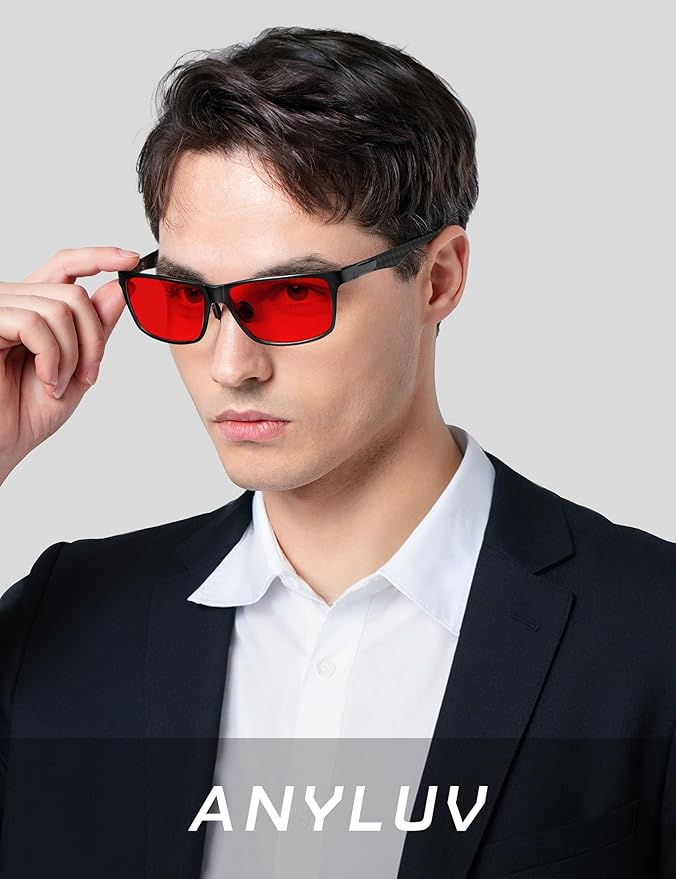 ANYLUV Carbon Fiber Reading Glasses for Men Women, Blue Light Blocking Computer Readers, Anti Glare Spring Hinge