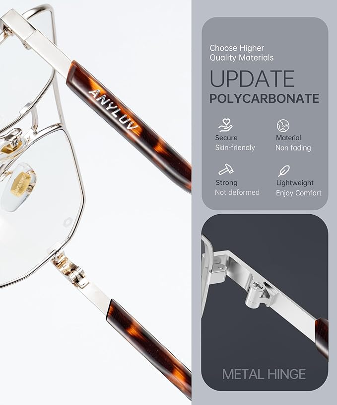 ANYLUV Blue Light Glasses for Woman/Men, Blue Light Blocking Glasses Women Computer Gaming Glasses for Eye Protection