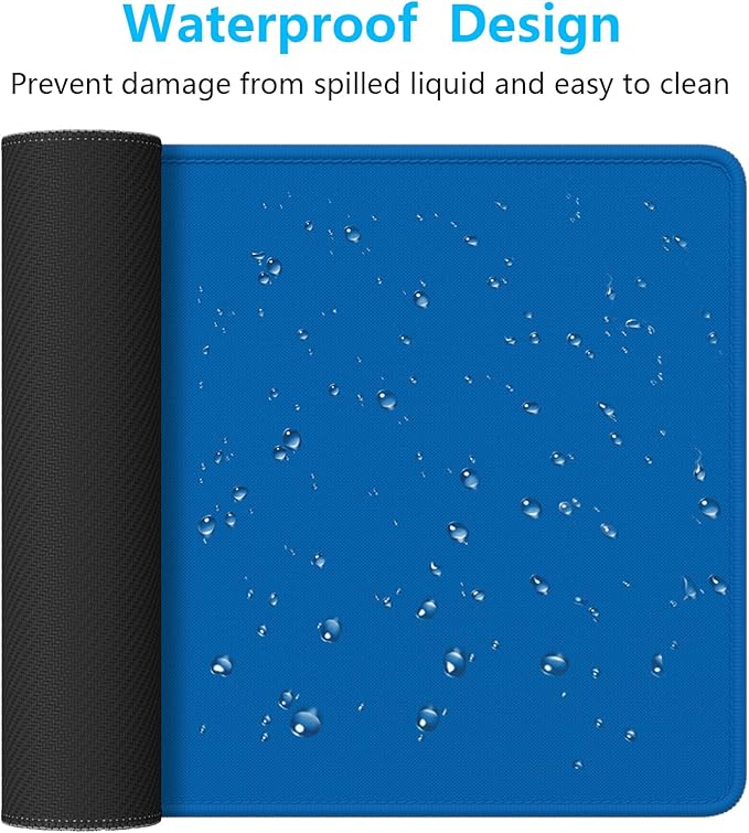 Dapesuom Large Gaming Mouse Pad, Extended Mouse Mat with Stitched Edges, Full Size Keyboard Pad with Non-Slip Base, Big XXL Computer Desk Mats for Gamer, Laptop, Office, 31.5 x 15.7 in, Dark Blue