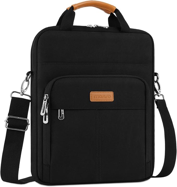 MOSISO 12.9 inch Tablet Sleeve Bag Compatible with iPad Pro 13 M4&iPad Air 13 M3 M2,iPad Pro 12.9 M2 M1 6/5,Surface Laptop Go 12.4,Galaxy Tab S8+/S9+ 12.4, Carrying Case Bag with 3 Pockets, Black