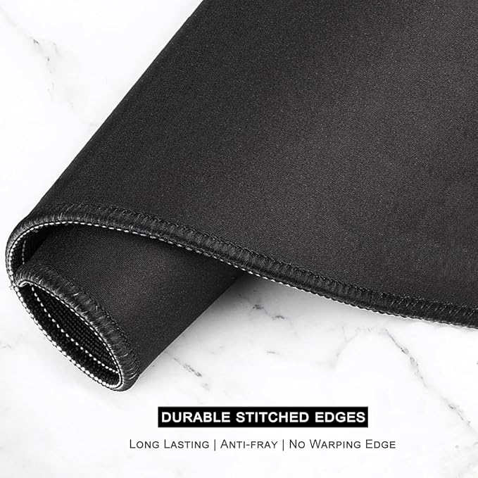Auhoahsil Large Gaming Mouse Pad, Marble Theme XXL 35.4 x 15.7 in Desk Pad Stitched Non-Slip Rubber Long Computer Mousepad Thin Extended Full Size Desk Mat for Desktop Laptop Wireless Mice, Blue