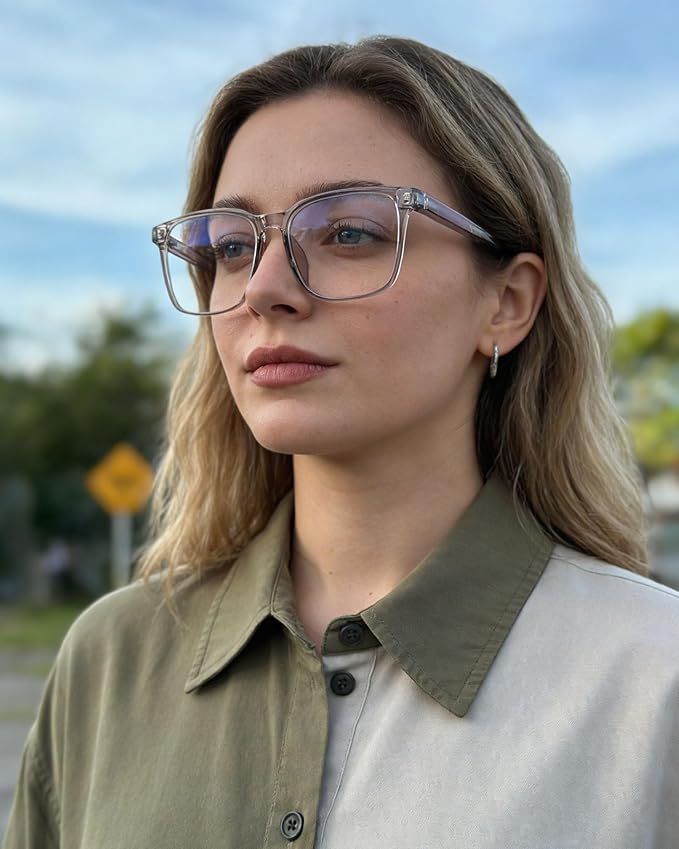 TEAPLMTT Blue Light Blocking Glasses Oversized Square Computer Glasses Anti Blue Light for Women Men