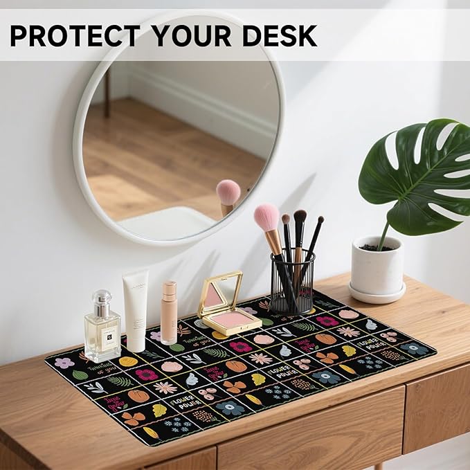 AUPET Leather Desk Pad Blotter Mat, Large Mouse Pad, Non-Slip Waterproof Desk Writing Pad Protector, Desk Decor for Office，Home，Gaming (Freeze-Frame Seasons, 35.4X15.7 inch)