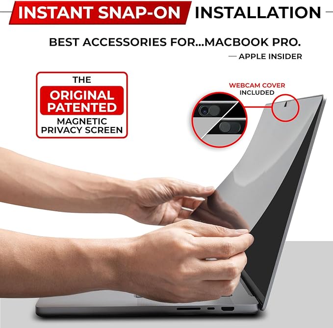 SightPro Magnetic Privacy Screen for MacBook Air 13 Inch (2018, 2019, 2020, 2021, M1) Patented Removable Laptop Privacy Filter Shield and Protector