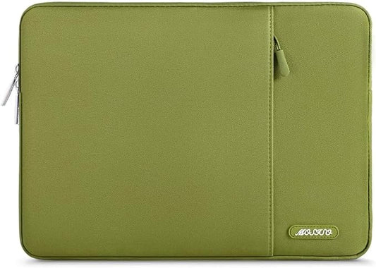 MOSISO Laptop Case 16 inch, 15-15.6 inch Laptop Sleeve Compatible with MacBook Pro 16 M5 M4 M3 M2 M1, HP Acer Dell Lenovo ASUS, Polyester Vertical Computer Sleeve Bag with Pocket, Chartreuse