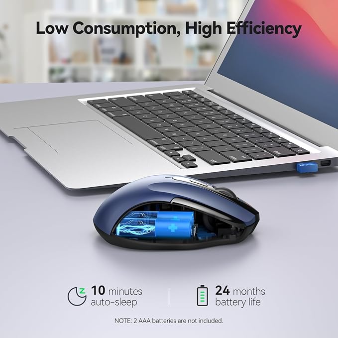 TECKNET Wireless Mouse for Laptop, Silent Mouse Quiet Click, Computer Mice Wireless, 6 Adjustable 4000 DPI Computer Mice